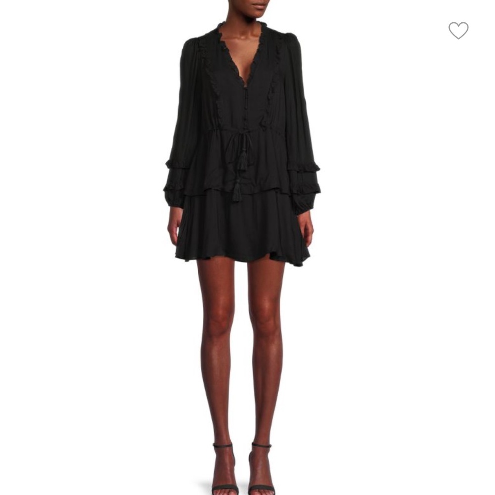 EMMIE ROSE Ruffle Tiered Rayon Mini Dress